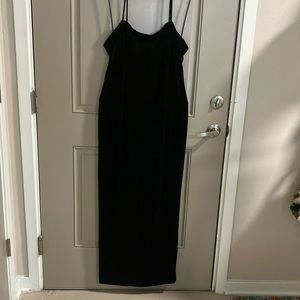 Vintage Alex Evenings Black Velvet Maxi dress size 14